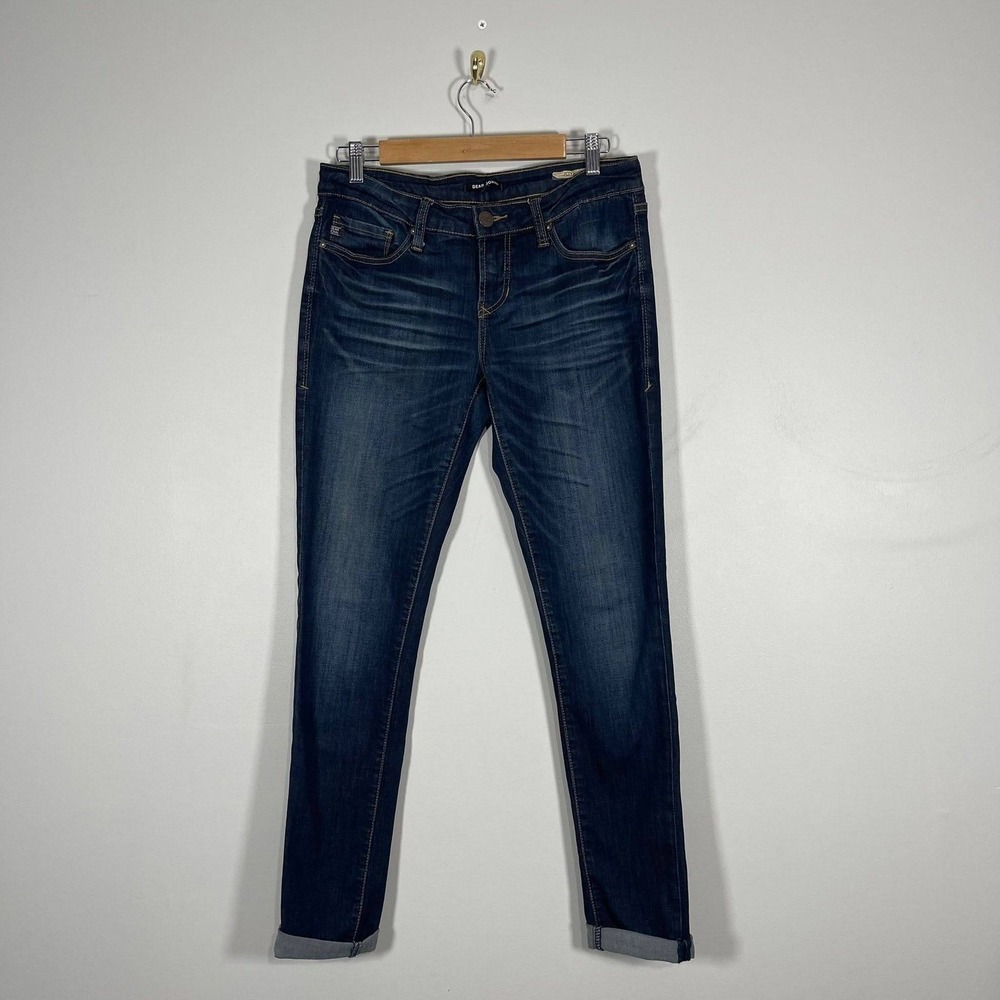 Dear John Joyrich Comfort Skinny Jean Wms 29 Mid Rise Dark‎ Denim Cuffed Stretch